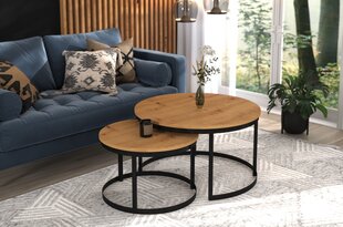 Sohvapöytäsetti ADRK Furniture Okin, ruskea/musta hinta ja tiedot | Sohvapöydät | hobbyhall.fi