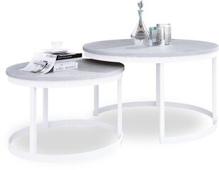 Sohvapöytäsetti ADRK Furniture Okin, harmaa/valkoinen hinta ja tiedot | Sohvapöydät | hobbyhall.fi