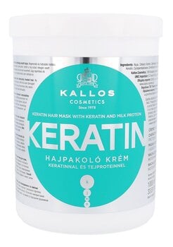 Naamio kuiville vaurioituneille hiuksille Kallos Keratin Mask 1000 ml hinta ja tiedot | Naamiot, öljyt ja seerumit | hobbyhall.fi