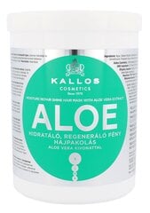 Kosteuttava hiusnaamio kuiville ja vaurioituneille hiuksille Kallos Aloe Vera Hair Mask 1000 ml hinta ja tiedot | Naamiot, öljyt ja seerumit | hobbyhall.fi