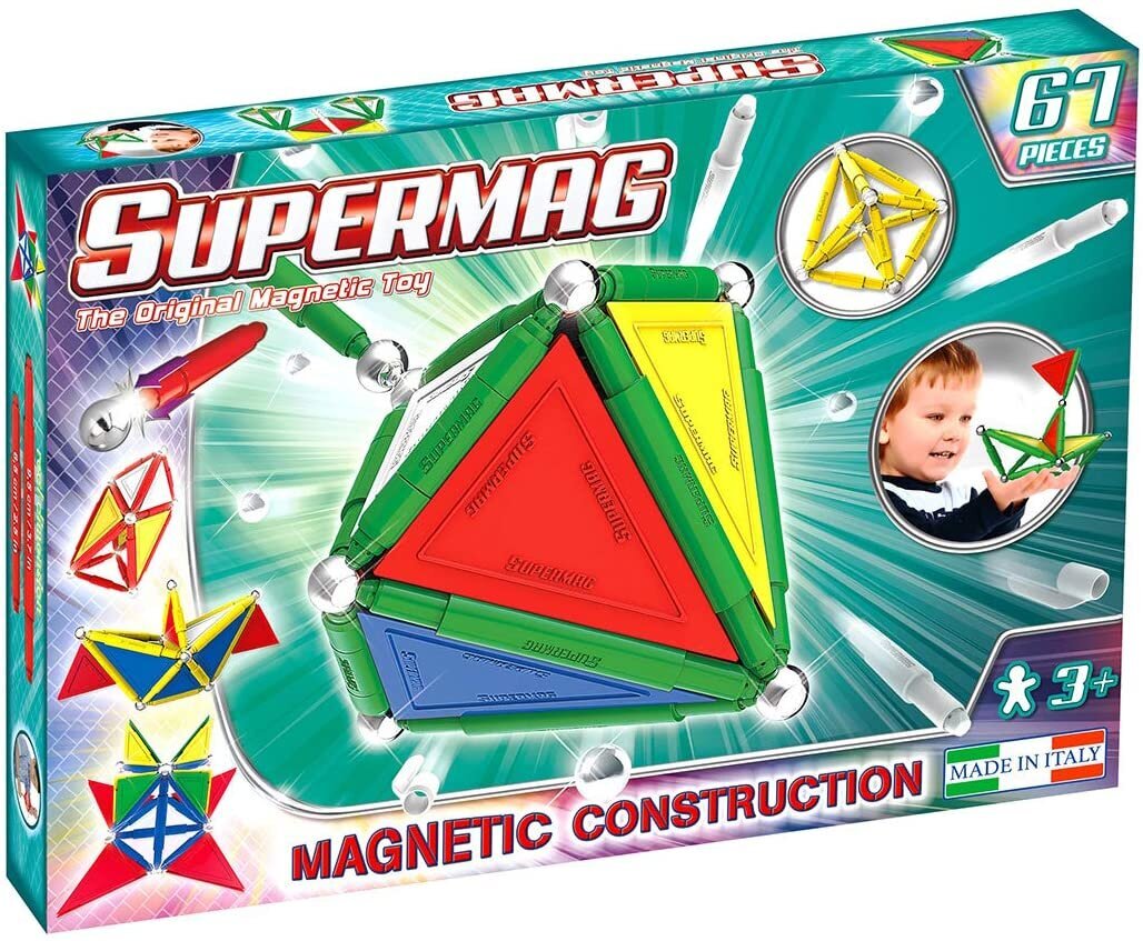 Magneettinen rakennussetti Supermag Primary, 0152, 67 osaa hinta ja tiedot | LEGOT ja rakennuslelut | hobbyhall.fi