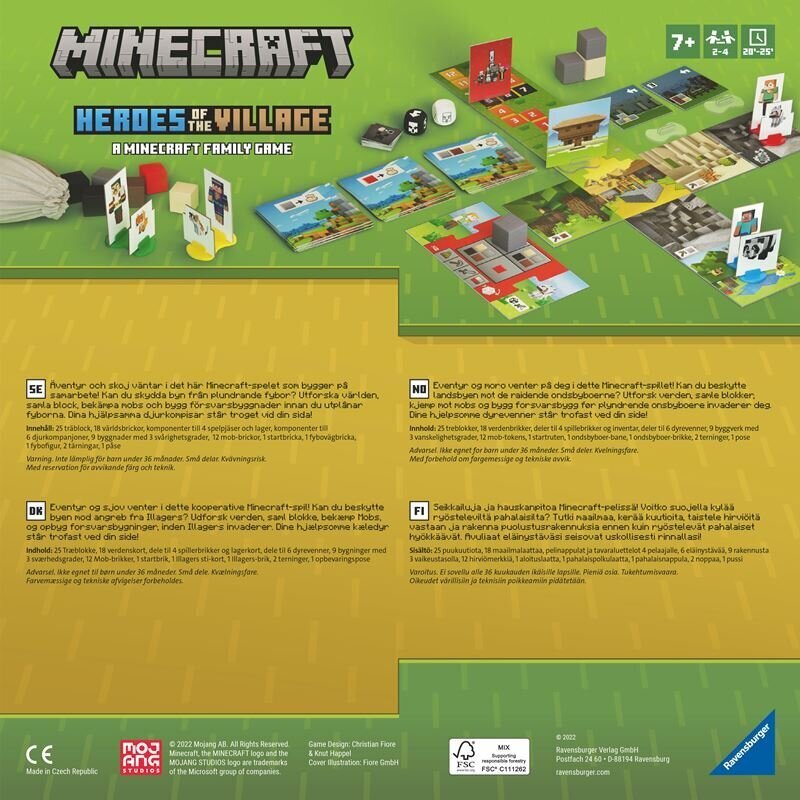 Lautapeli Ravensburger Minecraft Heroes Save The Village, FIN, SE hinta ja tiedot | Lautapelit ja älypelit | hobbyhall.fi