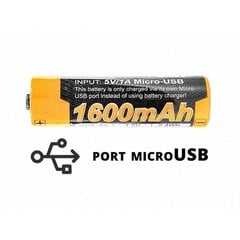 Fenix USB ARB-L14U Akku (14500 1600 mAh 1,5 V) hinta ja tiedot | Muut retkeilyvarusteet | hobbyhall.fi