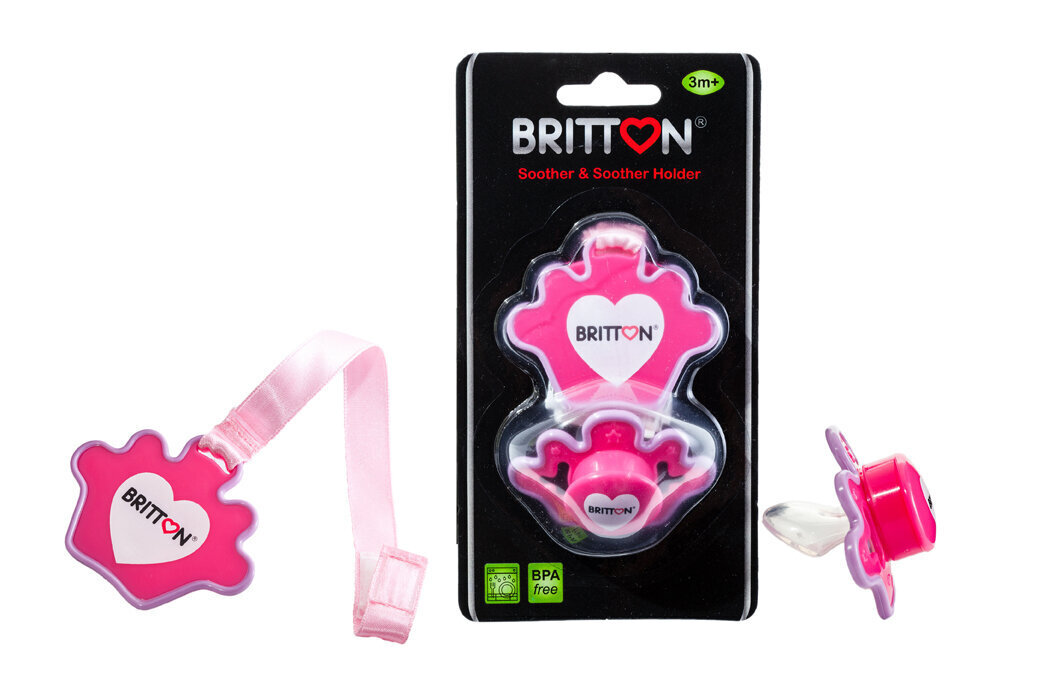 Ortodonttinen tutti ja tutinpidike Britton, Princess, 3+ kk, roosa hinta ja tiedot | Tutit | hobbyhall.fi