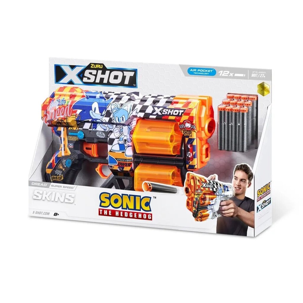 Nuolipyssy Zuru X-Shot Skins Dread, Sonic the Hedgehog hinta ja tiedot | Poikien lelut | hobbyhall.fi