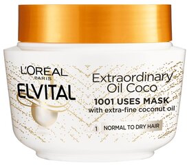 Hiusnaamio kookosöljyllä L'Oreal Paris Elvital Extraordinary Oil 300 ml hinta ja tiedot | Hiusnaamiot, öljyt ja seerumit | hobbyhall.fi