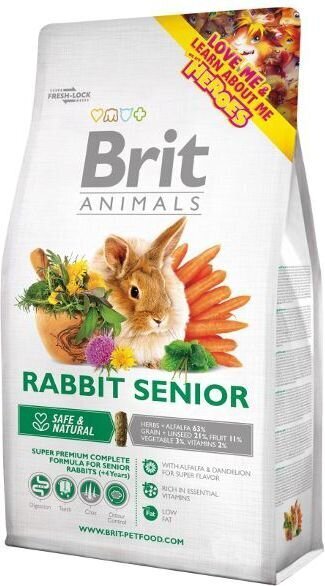 Ruoka vanhuksille kaneille Brit Animals Rabbit Senior Complete, 1,5 kg hinta ja tiedot | Pieneläinten ruoat | hobbyhall.fi