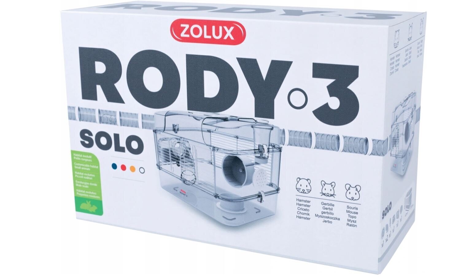 Häkki jyrsijöille Zolux Rody3 Solo, 41x27x28 cm, valkoinen hinta ja tiedot | Kuljetushäkit ja kuljetuslaatikot | hobbyhall.fi