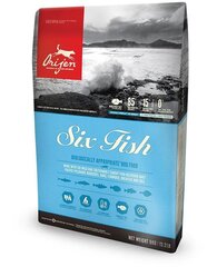 Orijen Six Fish aikuisille koirille kalan kanssa, 11,4 kg hinta ja tiedot | Koiran kuivaruoka | hobbyhall.fi