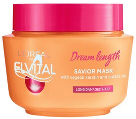 L'Oreal Paris Elvital Dream Length elvyttävä hiusnaamio 300 ml hinta ja tiedot | Naamiot, öljyt ja seerumit | hobbyhall.fi