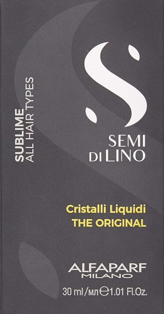 Alfaparf Milan Semi Di Lino Sublime Cristalli Liquidi hiusöljy 30 ml hinta ja tiedot | Naamiot, öljyt ja seerumit | hobbyhall.fi