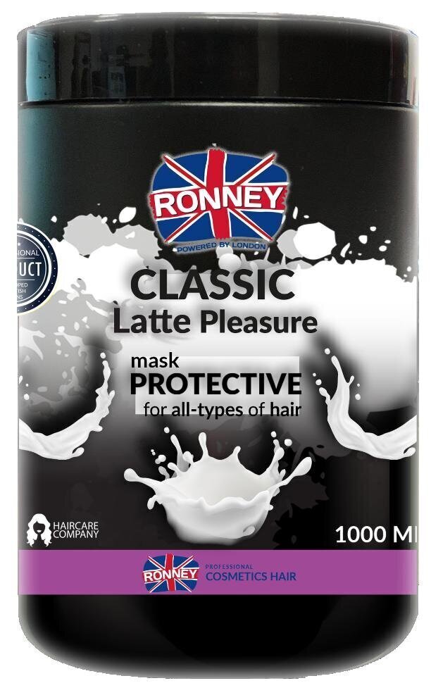 Suojaava hiusnaamio Ronney Professional Classic Latte Pleasure 1000 ml hinta ja tiedot | Naamiot, öljyt ja seerumit | hobbyhall.fi