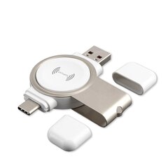 4smarts Wireless Charger VoltBeam Mini 2,5W for Apple Watch 1-7 with USB and USB-C Port hinta ja tiedot | Puhelimen laturit | hobbyhall.fi