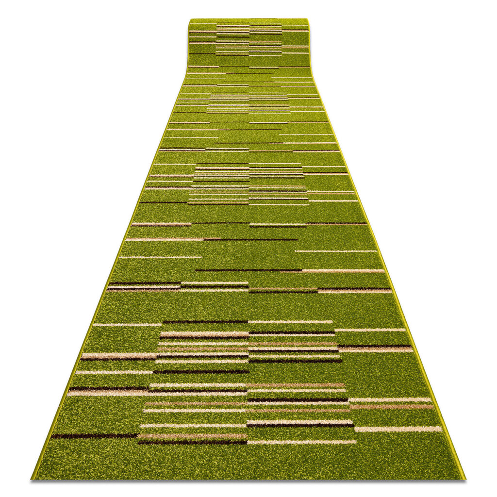 Rugsx Heat-Set Fryz Neli -matto, 60x1400 cm, vihreä hinta ja tiedot | Isot matot | hobbyhall.fi