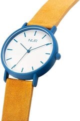 Unisex-kello Nur, Gaia, nahkaranneke, sininen/beige hinta ja tiedot | Naisten kellot | hobbyhall.fi