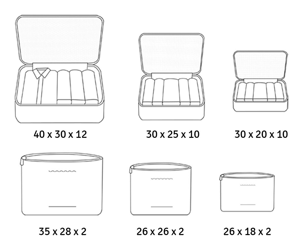 Laukunjärjestäjät, 6 kpl hinta ja tiedot | Matkalaukut ja matkakassit | hobbyhall.fi