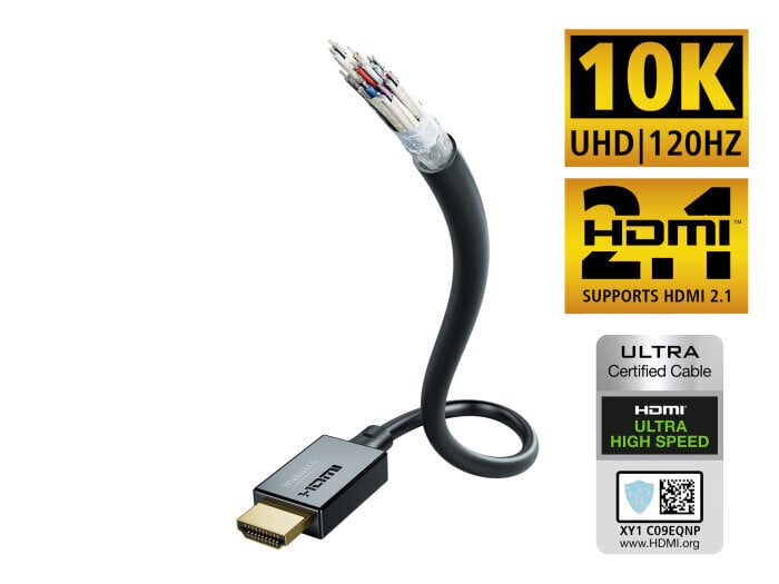 Kaapeli INAKUSTIK Ultra High Speed HDMI 2.1 with Ethernet, 1.0 m hinta ja tiedot | Kaapelit ja adapterit | hobbyhall.fi