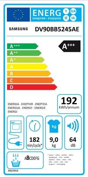 Samsung DV90BB5245AES7 hinta ja tiedot | Kuivausrummut | hobbyhall.fi