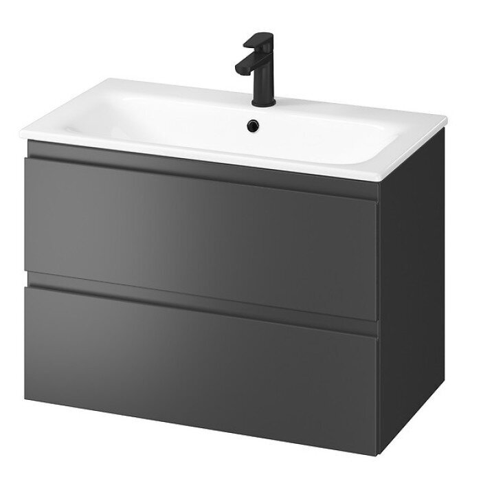 Kylpyhuonekaappi pesualtaalla Cersanit 891 MODUO-IN 80, musta hinta ja tiedot | Kylpyhuonekaapit | hobbyhall.fi