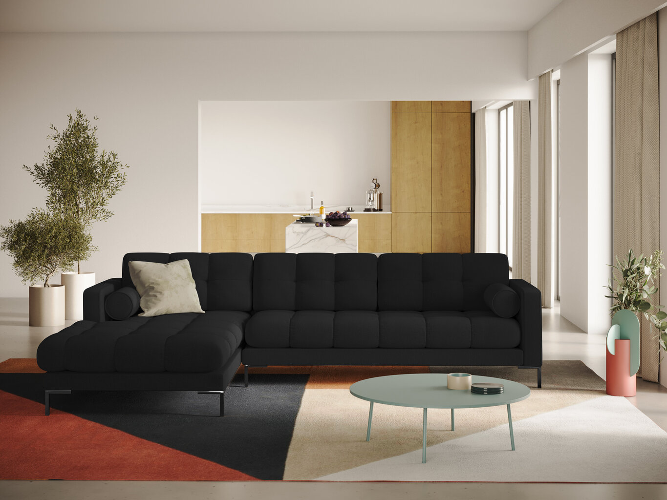Viiden istuttava sohva Cosmopolitan Design Bali, musta hinta ja tiedot | Sohvat ja vuodesohvat | hobbyhall.fi