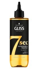 Elvyttävä hiusnaamio Schwarzkopf Gliss 7sec Express Oil Nutritive 200 ml hinta ja tiedot | Naamiot, öljyt ja seerumit | hobbyhall.fi