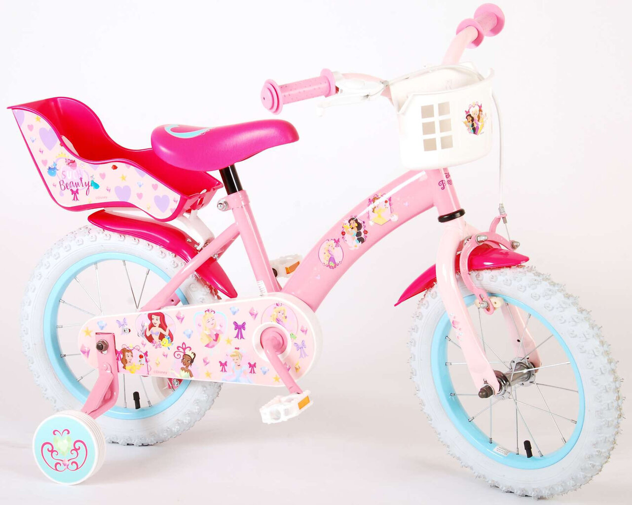 Lasten pyörä Disney Princess, 14", vaaleanpunainen hinta ja tiedot | Polkupyörät | hobbyhall.fi