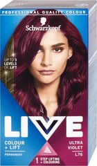 Hiusväri Schwarzkopf Live Color + Lift, L76 Ultra Violet hinta ja tiedot | Hiusvärit | hobbyhall.fi