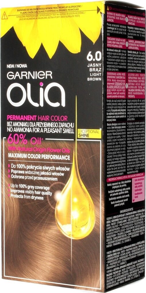 Hiusväri Garnier Olia 6.0 Vaaleanruskea hinta ja tiedot | Hiusvärit | hobbyhall.fi