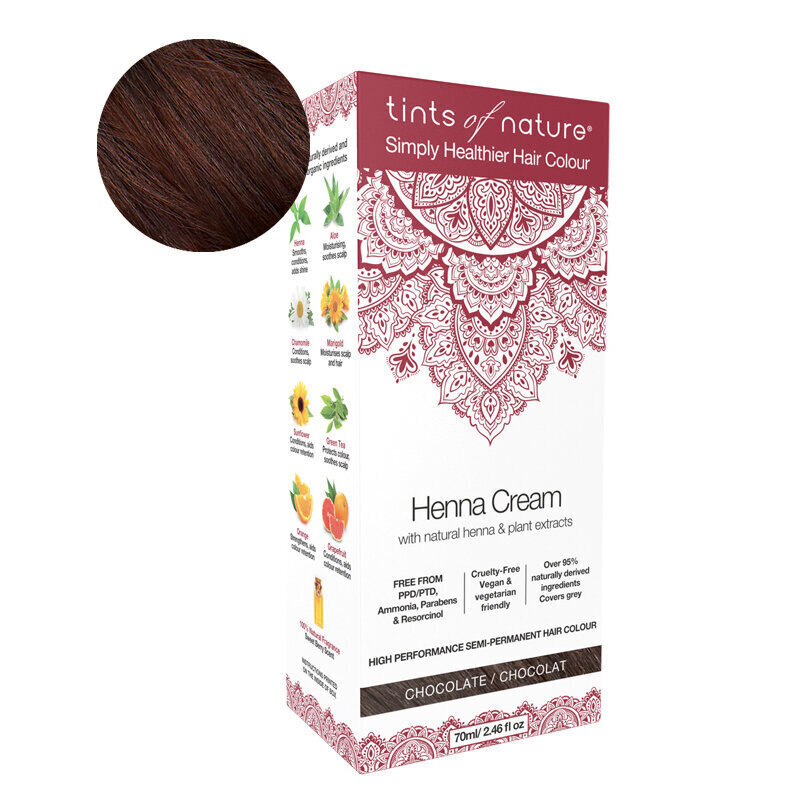 TINTS OF NATURE Henna Cream Chocolate 70 ml hinta ja tiedot | Hiusvärit | hobbyhall.fi