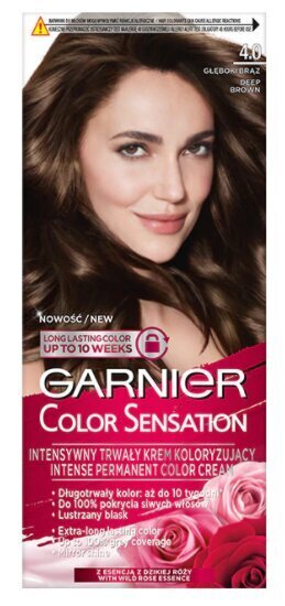 Pitkäkestoinen hiusväri Garnier Color Sensation 110 ml, 4,0 Deep Brown hinta ja tiedot | Hiusvärit | hobbyhall.fi