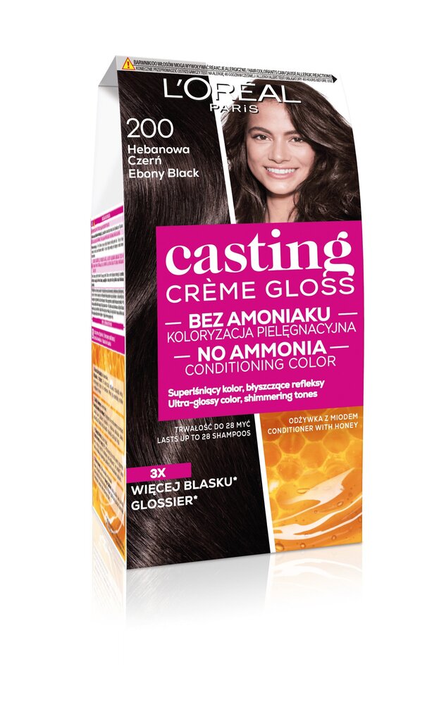 Hiusväri L'Oreal Paris Casting Creme Gloss, 200 Ebony Black, 200 Ebony Black hinta ja tiedot | Hiusvärit | hobbyhall.fi