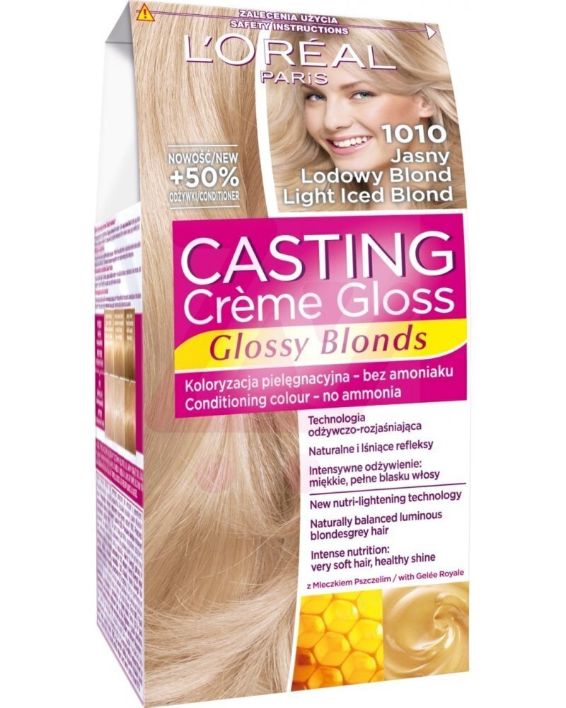 Hiusväri L'Oreal Paris Casting Creme Gloss 1010 Light Iced Blond hinta ja tiedot | Hiusvärit | hobbyhall.fi