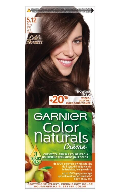 Pitkäkestoinen hiusväri Garnier Color Naturals, Cold Brown hinta ja tiedot | Hiusvärit | hobbyhall.fi