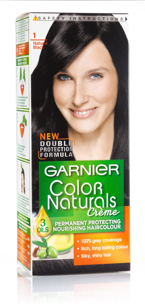 Pitkäkestäväinen hiusväri Garnier Color Naturals, Natural Black hinta ja tiedot | Hiusvärit | hobbyhall.fi