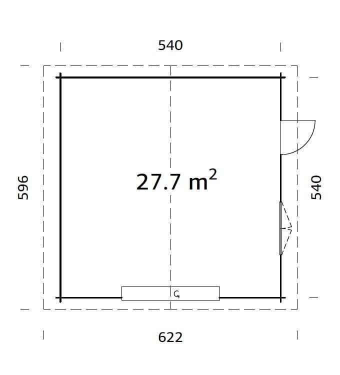 Autotalli Roger 27,7 m² nosto-ovella ja harmaalla puunsuojalla hinta ja tiedot | Piharakennukset | hobbyhall.fi