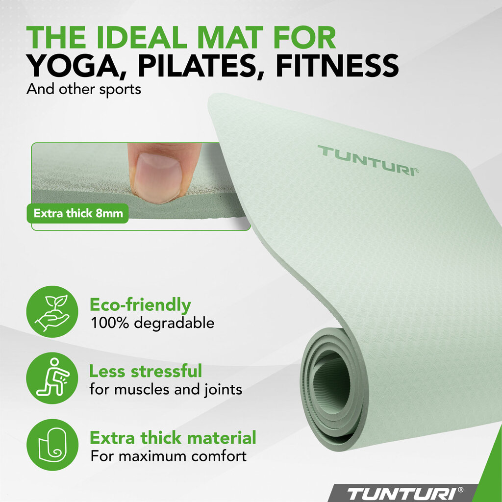 Joogamatto Tunturi Yogamat 8mm, Minttu hinta ja tiedot | Joogamatot | hobbyhall.fi