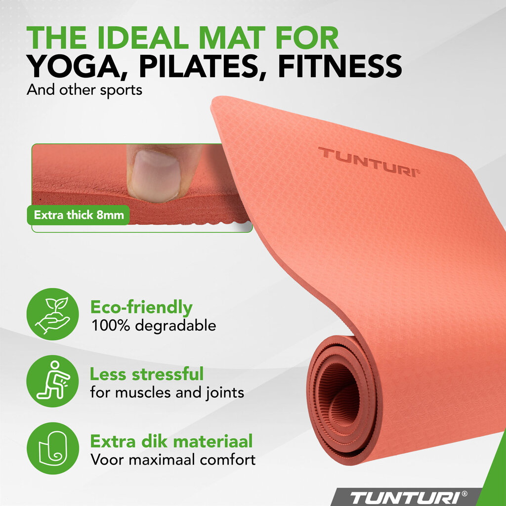 Joogamatto Tunturi Yogamat 8mm, Rose Gold hinta ja tiedot | Joogamatot | hobbyhall.fi