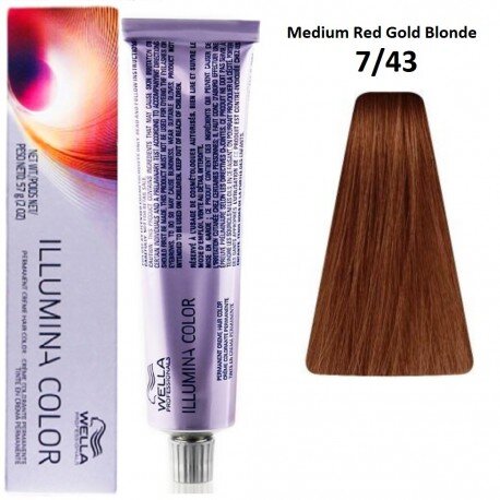 Pysyvä väriaine Illumina Color Wella Nº 7/43 (60 ml) hinta ja tiedot | Hiusvärit | hobbyhall.fi