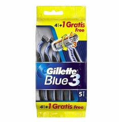 Gillette Blue3 4+1 yksikköä hinta ja tiedot | Parranajo ja karvanpoisto | hobbyhall.fi