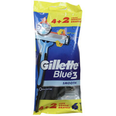 Gillette Blue 3 kertakäyttöistä partahöylää 6 kpl hinta ja tiedot | Parranajo ja karvanpoisto | hobbyhall.fi