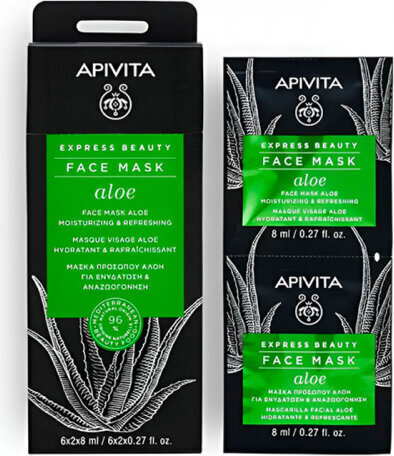 Apivita Refreshing Moisturizing Mask 6x2x8ml hinta ja tiedot | Kasvonaamiot ja silmänalusaamiot | hobbyhall.fi