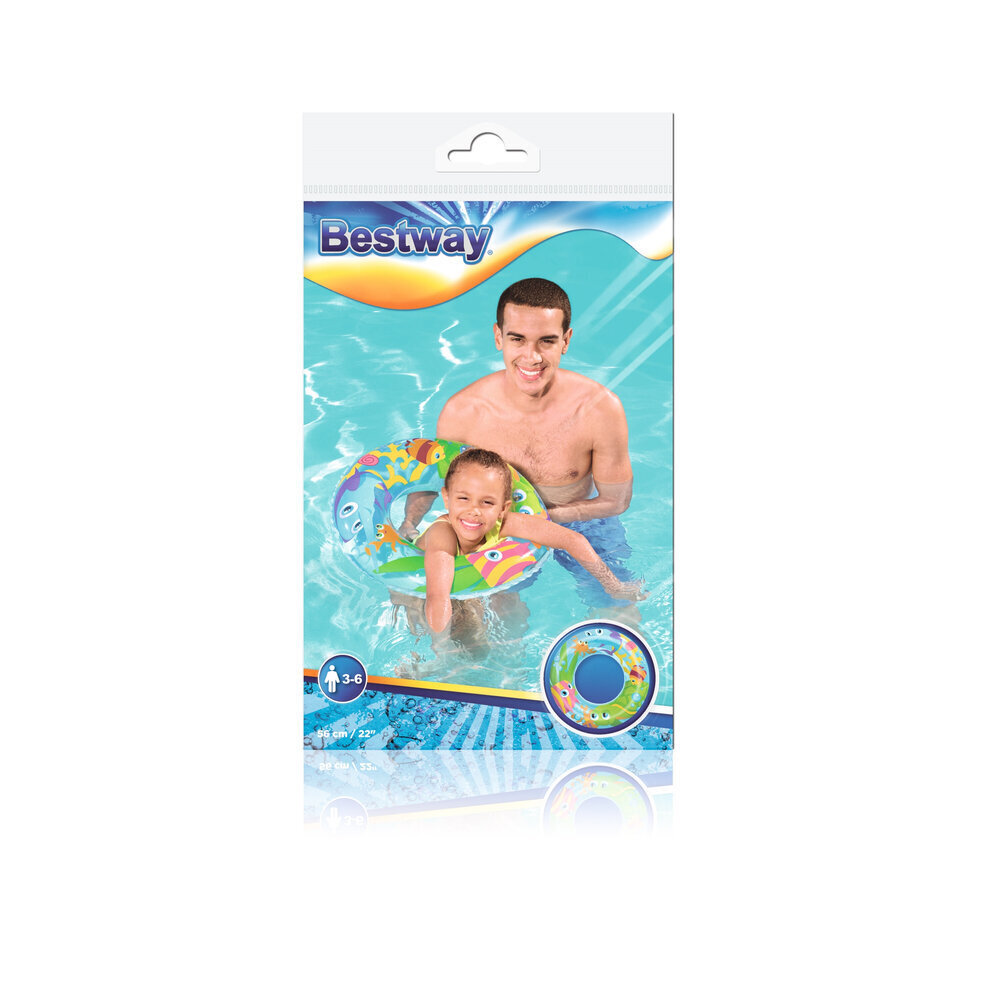 Bestway Puhallettava uintipyörä, 56 cm, eri värejä hinta ja tiedot | Puhallettavat vesilelut ja uima-asusteet | hobbyhall.fi