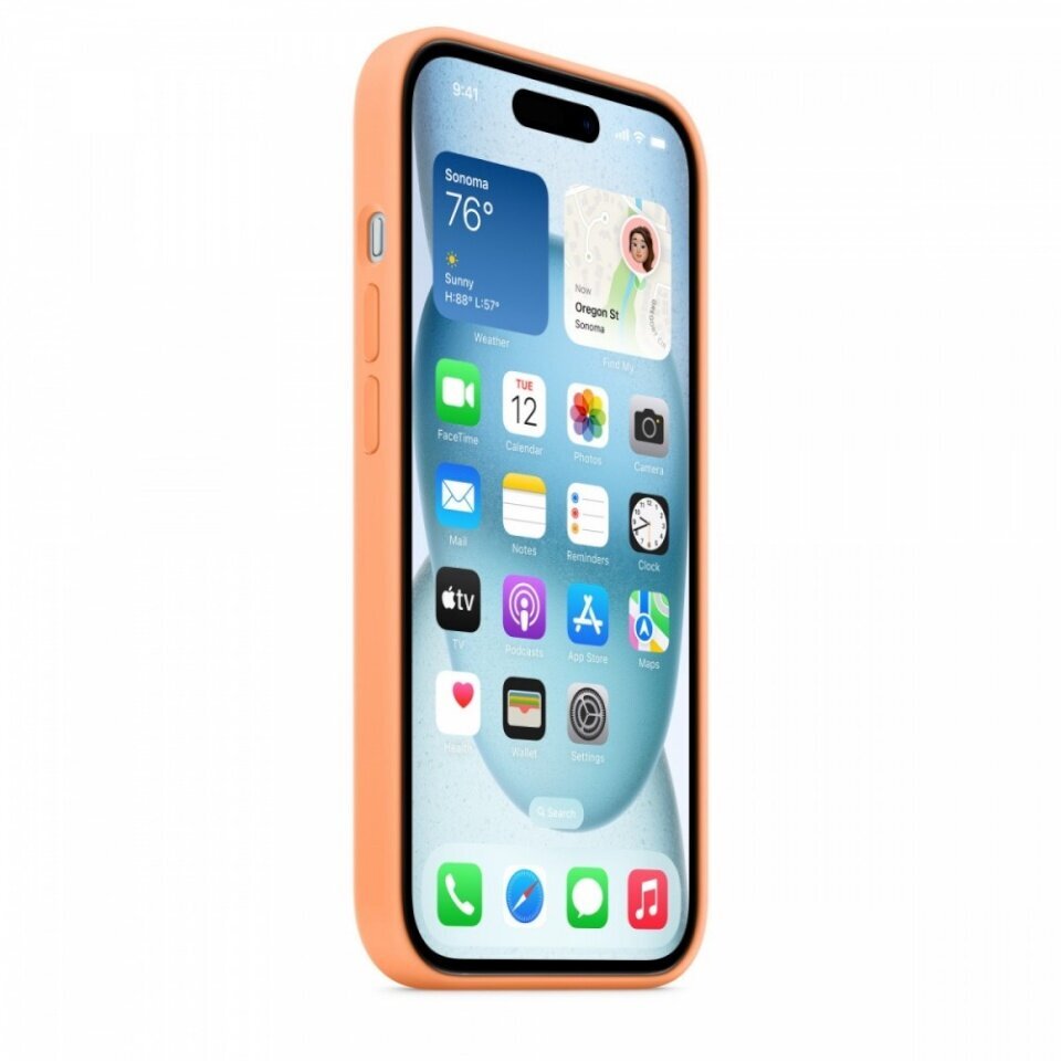 Apple iPhone 15 Silicone Case with MagSafe - Orange Sorbet MT0W3ZM/A hinta ja tiedot | Puhelimen kuoret ja kotelot | hobbyhall.fi