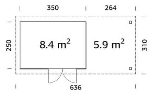 Pihavaja Lara 8,4+5,9 m² hinta ja tiedot | Piharakennukset | hobbyhall.fi