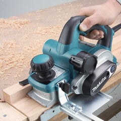 Sähköhöylä 82 mm, 0 4 mm, 1050 W, 3,4 kg KP0810CJ Makita hinta ja tiedot | Höylät | hobbyhall.fi