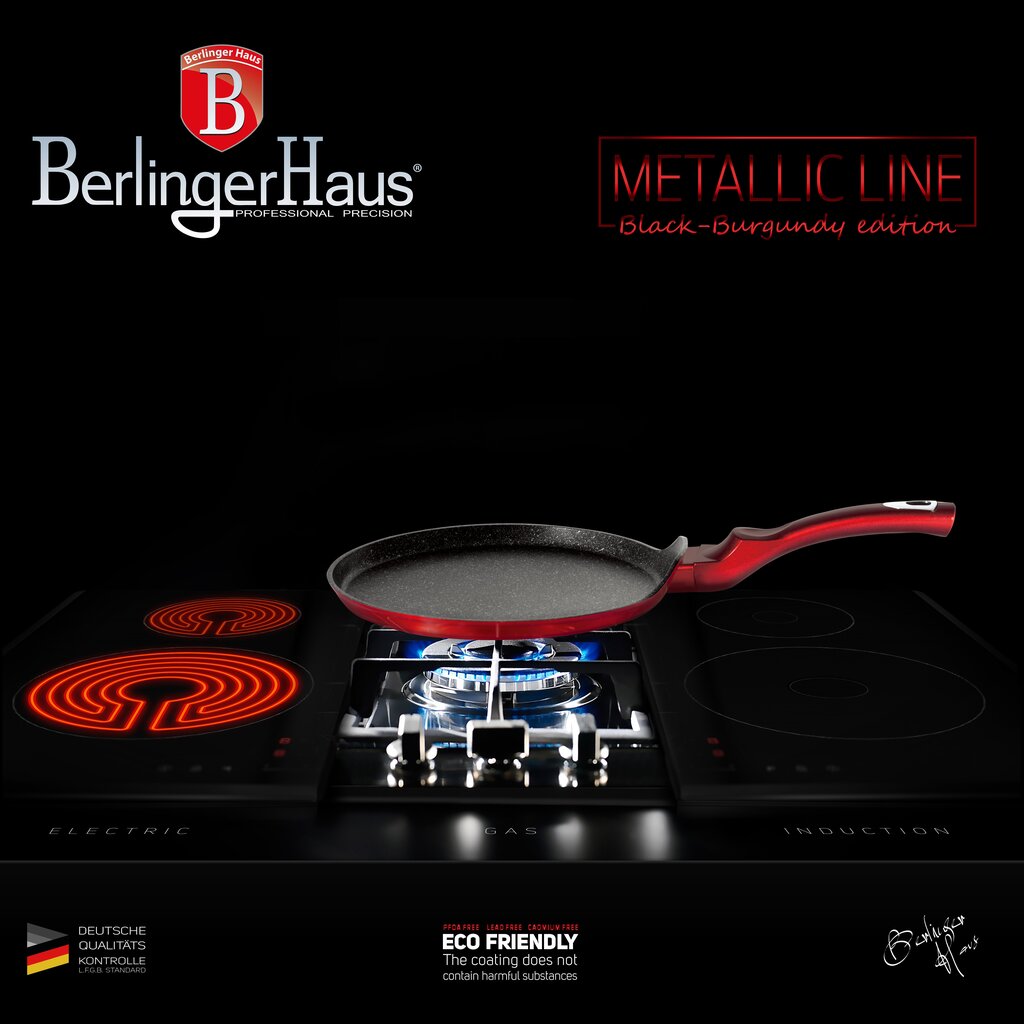 BerlingerHaus Metallic Line Black Burgundy Edition pannu, 25 cm hinta ja tiedot | Paistinpannut | hobbyhall.fi