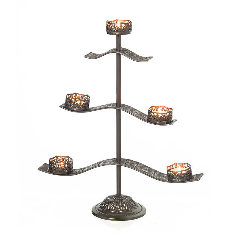 Metallinen kynttilänjalka 5 kynttilällä, 47x15x53 cm hinta ja tiedot | Kynttilät ja kynttilänjalat | hobbyhall.fi