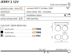 Azzardo-kattovalaisin AZ1751 Jerry 2 hinta ja tiedot | Kattovalaisimet | hobbyhall.fi