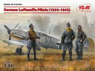 Kokoonpantava malli ICM 32101 Saksan Luftwaffen lentäjät (1939-1945) (3 figuuria) 1/32 hinta ja tiedot | Koottavat pienoismallit | hobbyhall.fi