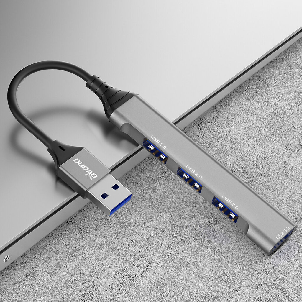 Dudao HUB 4in1 USB-A - 4x USB-A, 3 x USB2.0 / USB3.0, 6,3 cm, A16B hinta ja tiedot | Adapterit | hobbyhall.fi